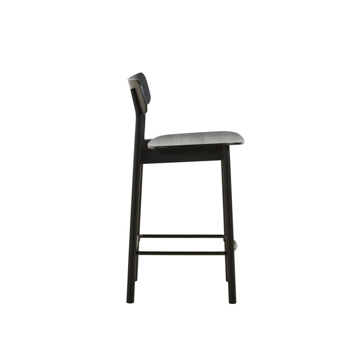 woud Soma Counter Chair - Woud - Chairs - Black Painted Ash w/ Black Painted Metal Foot Rest - HORNE