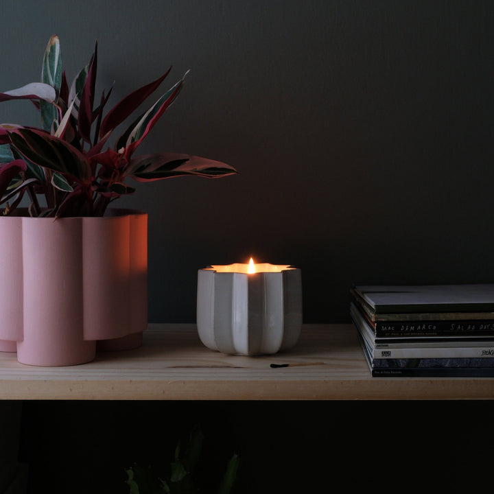 Wrap Candle - Misewell Pots & Planters - white glossy - Juniper + Moss - HORNE