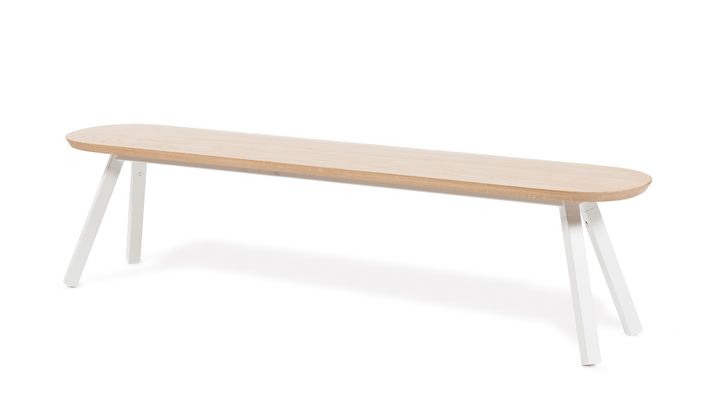 You And Me Bench - Indoor Only - RS Barcelona - Stools + Benches + Ottomans - 180 Bench - White - HORNE