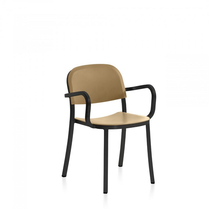 1 Inch Armchair - Emeco - Chairs - Dark Powder Coated Aluminum - Sand - HORNE