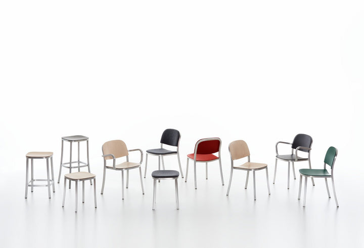 1 Inch Armchair - Emeco - Chairs - Dark Powder Coated Aluminum - Walnut Plywood - HORNE