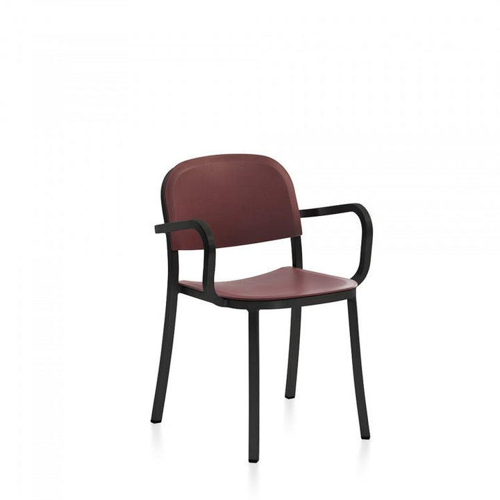 1 Inch Armchair - Emeco - Chairs - Dark Powder Coated Aluminum - Bordeaux - HORNE
