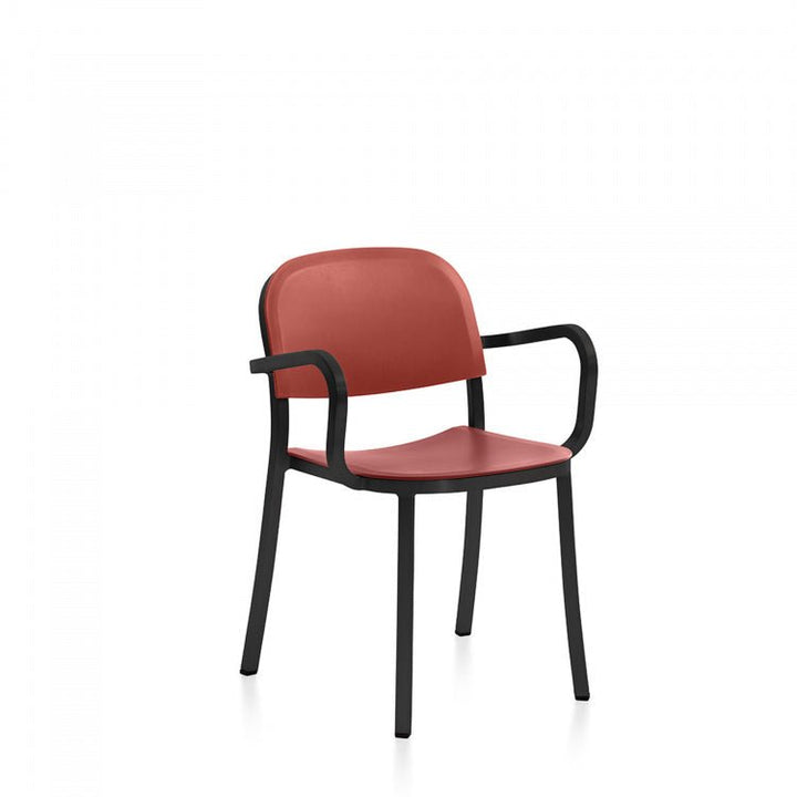 1 Inch Armchair - Emeco - Chairs - Dark Powder Coated Aluminum - Orange - HORNE