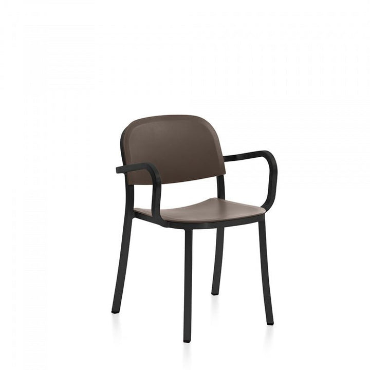 1 Inch Armchair - Emeco - Chairs - Dark Powder Coated Aluminum - Dark Brown - HORNE