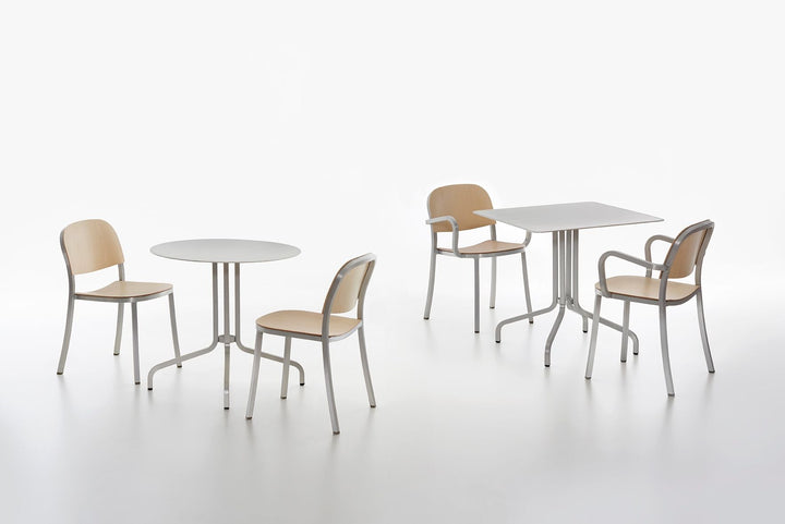 1 Inch Armchair - Emeco - Chairs - Dark Powder Coated Aluminum - Walnut Plywood - HORNE
