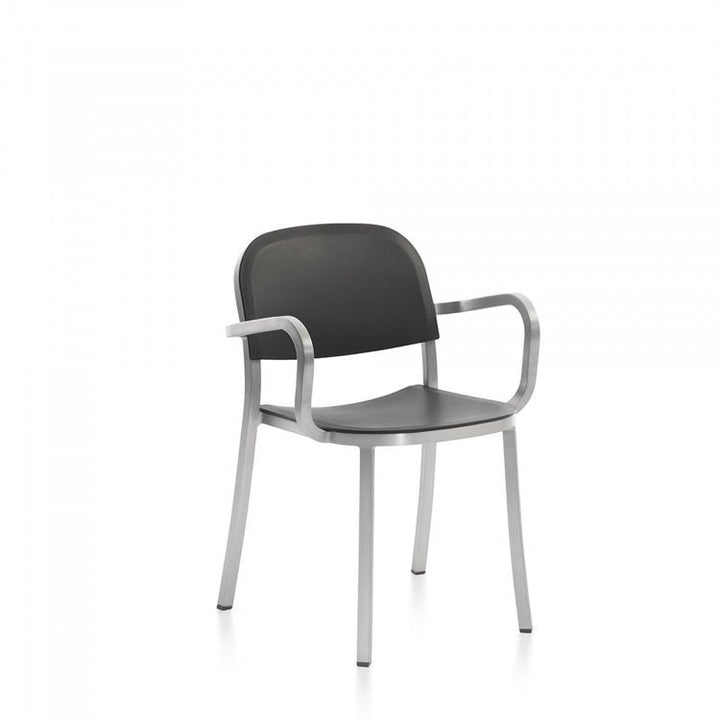1 Inch Armchair - Emeco - Chairs - Hand - brushed Aluminum - Dark Grey - HORNE
