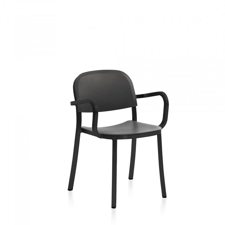 1 Inch Armchair - Emeco - Chairs - Dark Powder Coated Aluminum - Dark Grey - HORNE