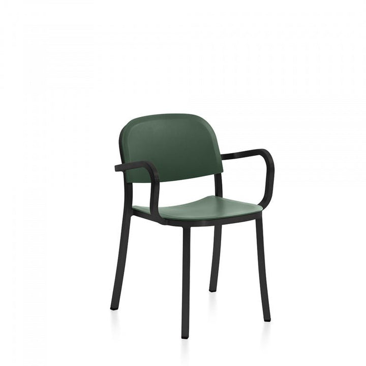 1 Inch Armchair - Emeco - Chairs - Dark Powder Coated Aluminum - Green - HORNE