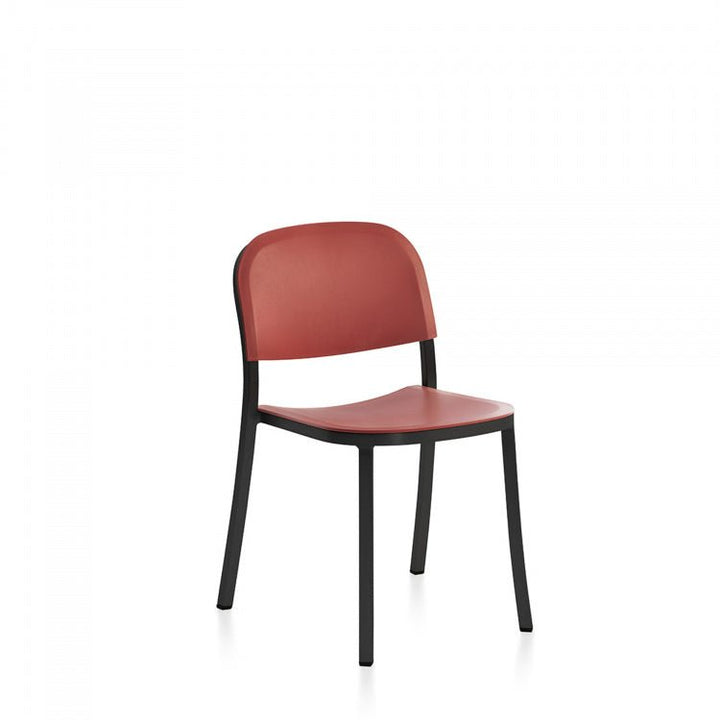 1 Inch Side Chair - Emeco - Chairs - Dark Powder Coated Aluminum - Orange - HORNE