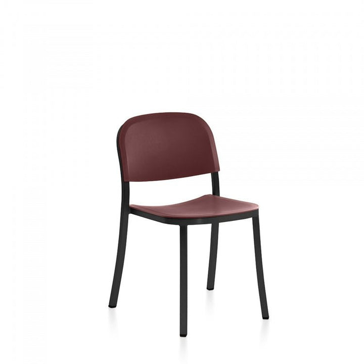 1 Inch Side Chair - Emeco - Chairs - Dark Powder Coated Aluminum - Bordeaux - HORNE