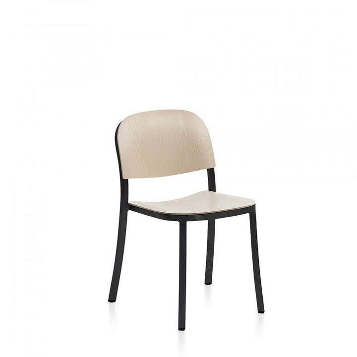 1 Inch Side Chair - Emeco - Chairs - Dark Powder Coated Aluminum - Ash Plywood - HORNE