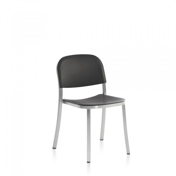 1 Inch Side Chair - Emeco - Chairs - Hand - brushed Aluminum - Dark Grey - HORNE