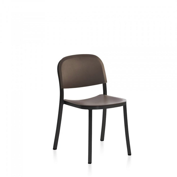 1 Inch Side Chair - Emeco - Chairs - Dark Powder Coated Aluminum - Dark Brown - HORNE