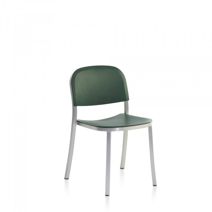 1 Inch Side Chair - Emeco - Chairs - Hand - brushed Aluminum - Green - HORNE