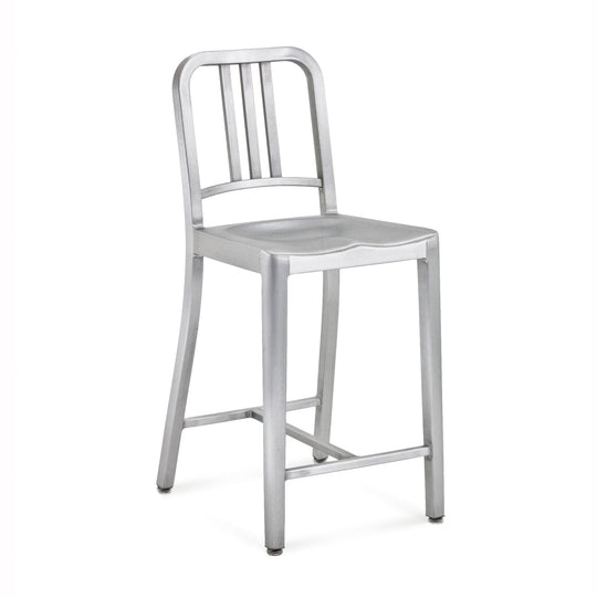 1006 Navy Counter Stool - Emeco - Stools + Benches + Ottomans - Brushed - HORNE