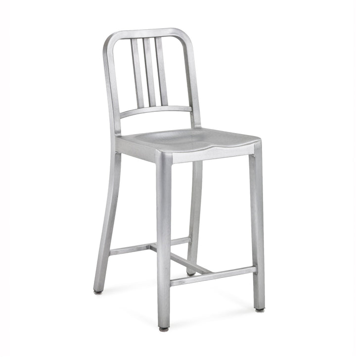 1006 Navy Counter Stool - Emeco - Stools + Benches + Ottomans - Brushed - HORNE