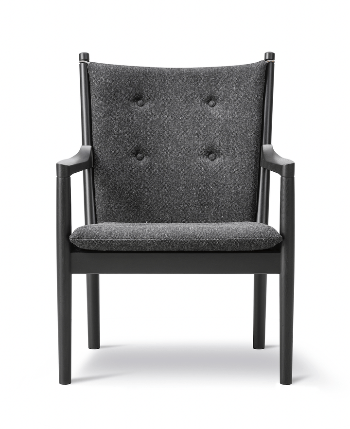 1788 Easy Chair - Black Lacquered Oak - Fredericia - Chairs - Hallingdal 180 Fabric - HORNE