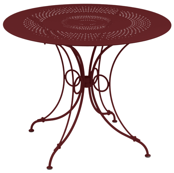 1900 Round Table - Fermob - Outdoor Furniture - 38" Diameter - Chili Red - HORNE