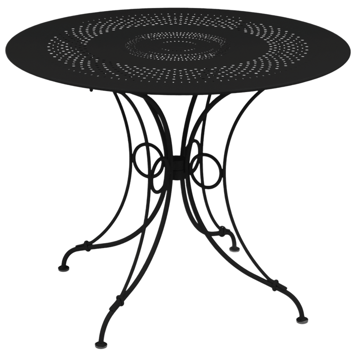 1900 Round Table - Fermob - Outdoor Furniture - 38" Diameter - Liquorice - HORNE