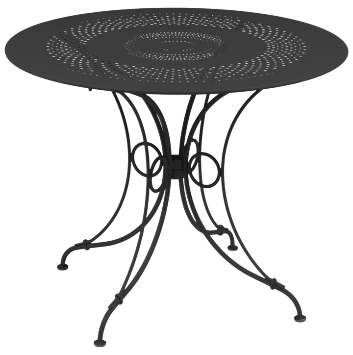 1900 Round Table - Fermob - Outdoor Furniture - 38" Diameter - Anthracite - HORNE