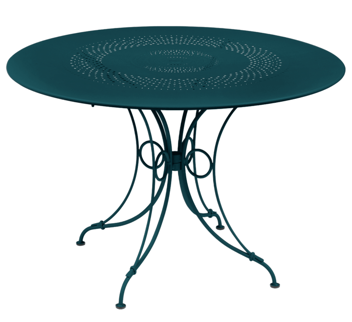 1900 Round Table - Fermob - Outdoor Furniture - 46" Diameter - Acapulco Blue - HORNE