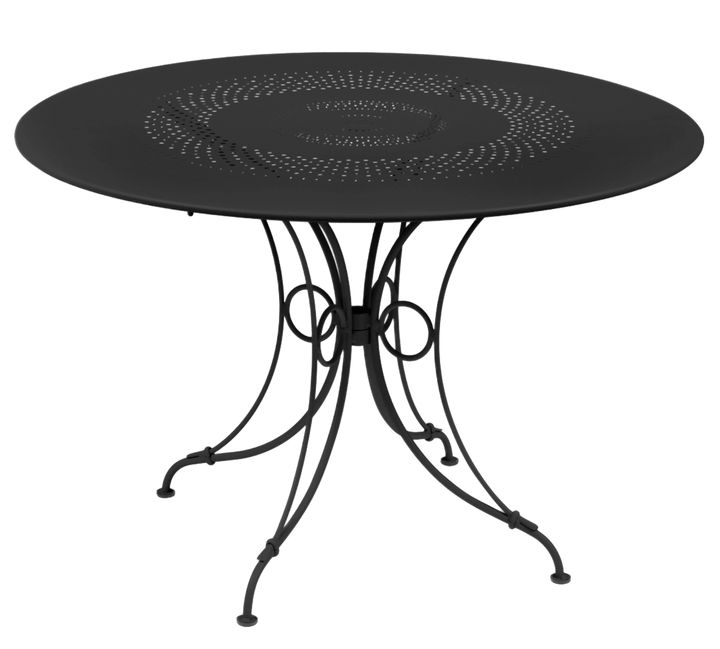 1900 Round Table - Fermob - Outdoor Furniture - 46" Diameter - Liquorice - HORNE