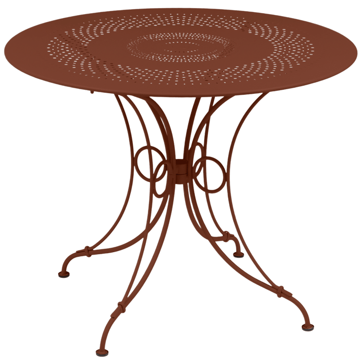 1900 Round Table - Fermob - Outdoor Furniture - 38" Diameter - Red Ochre - HORNE