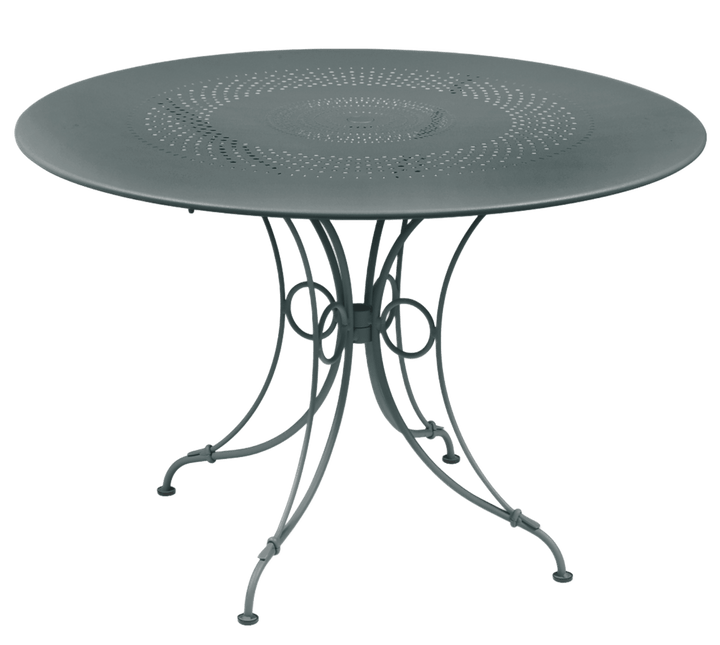 1900 Round Table - Fermob - Outdoor Furniture - 46" Diameter - Storm Grey - HORNE