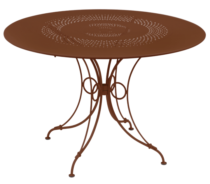 1900 Round Table - Fermob - Outdoor Furniture - 46" Diameter - Red Ochre - HORNE