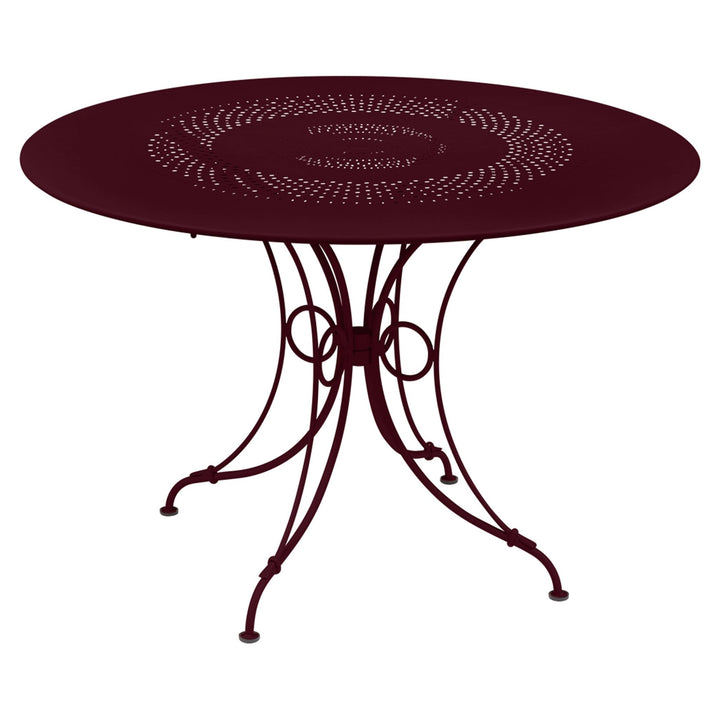1900 Round Table - Fermob - Outdoor Furniture - 46" Diameter - Black Cherry - HORNE