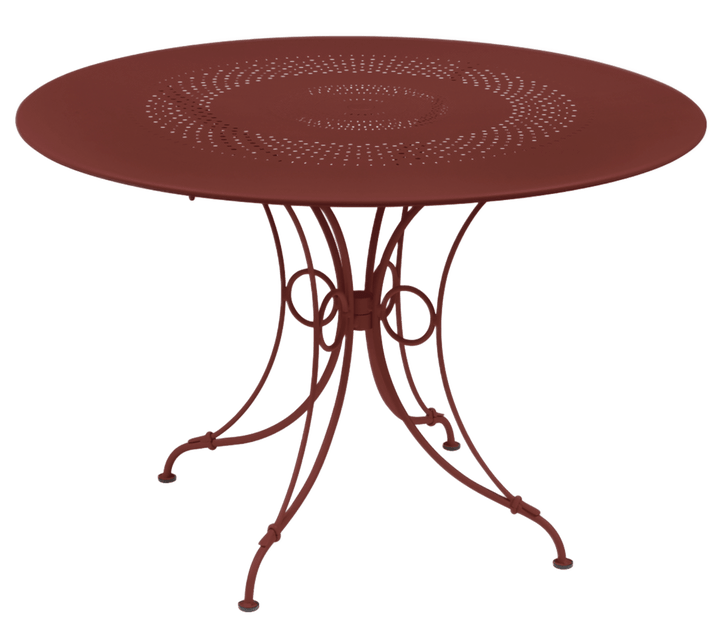 1900 Round Table - Fermob - Outdoor Furniture - 46" Diameter - Chili Red - HORNE