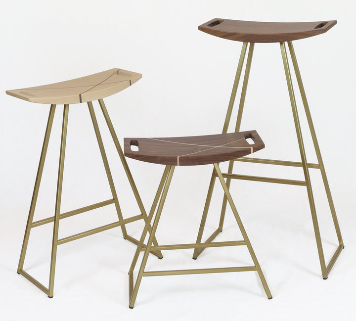 Roberts Counter Stool - Tronk - Stools + Benches + Ottomans - Maple with Walnut Inlay - Black - HORNE
