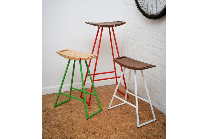 Roberts Counter Stool - Tronk - Stools + Benches + Ottomans - Maple with Walnut Inlay - Black - HORNE
