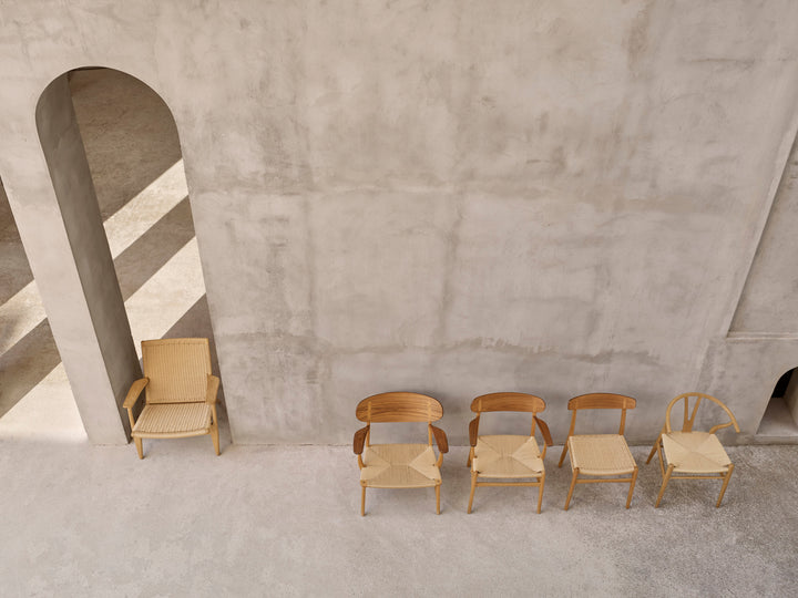 CH22 Lounge Chair - Natural Paper Cord - Carl Hansen & Son - Chairs - Oiled Walnut - HORNE