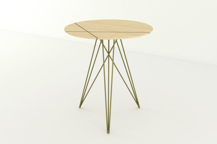 Hudson Side Table - Tronk - Tables + Desks - Maple/Walnut Inlay - Brassy Gold - HORNE