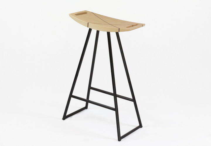 Roberts Counter Stool - Tronk - Stools + Benches + Ottomans - Maple with Walnut Inlay - Black - HORNE