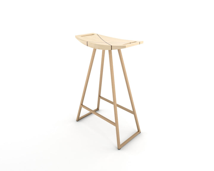 Roberts Counter Stool - Tronk - Stools + Benches + Ottomans - Maple with Walnut Inlay - Rose Copper - HORNE