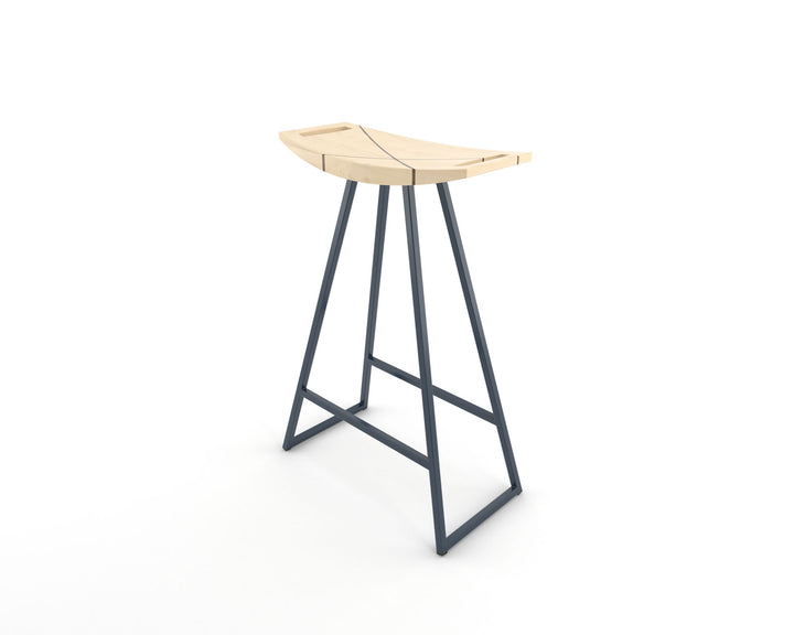 Roberts Counter Stool - Tronk - Stools + Benches + Ottomans - Maple with Walnut Inlay - Navy - HORNE