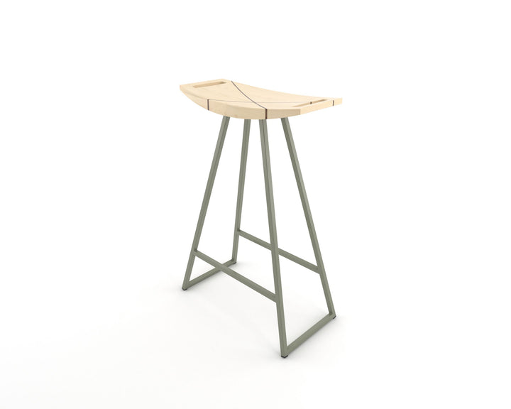 Roberts Counter Stool - Tronk - Stools + Benches + Ottomans - Maple with Walnut Inlay - Prairie Green - HORNE