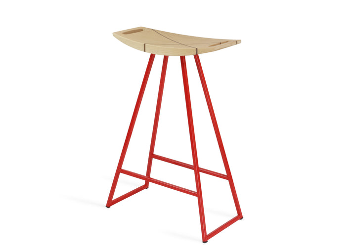 Roberts Counter Stool - Tronk - Stools + Benches + Ottomans - Maple with Walnut Inlay - Red - HORNE