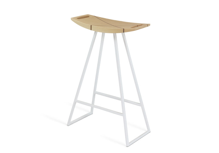 Roberts Counter Stool - Tronk - Stools + Benches + Ottomans - Maple with Walnut Inlay - White - HORNE