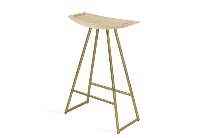 Roberts Counter Stool - Tronk - Stools + Benches + Ottomans - Maple - Brassy Gold - HORNE
