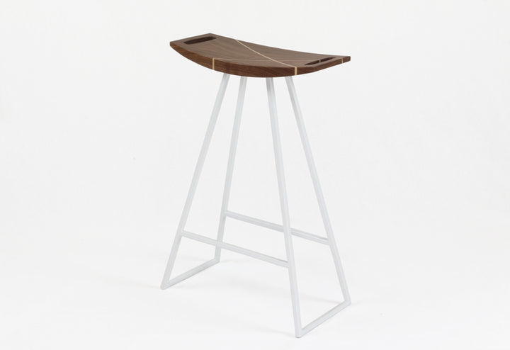 Roberts Counter Stool - Tronk - Stools + Benches + Ottomans - Walnut with Maple Inlay - White - HORNE