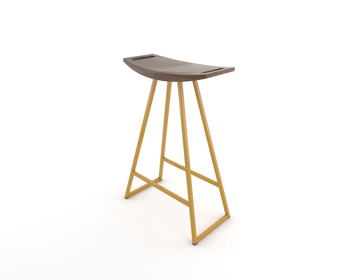 Roberts Counter Stool - Tronk - Stools + Benches + Ottomans - Walnut - Mustard - HORNE