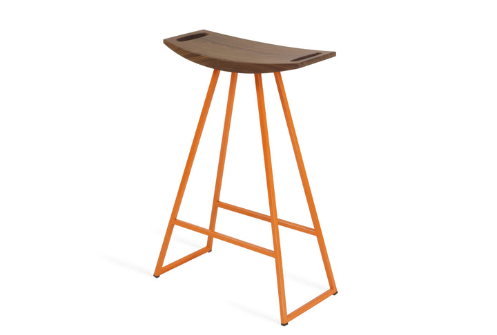 Roberts Counter Stool - Tronk - Stools + Benches + Ottomans - Walnut - Orange - HORNE