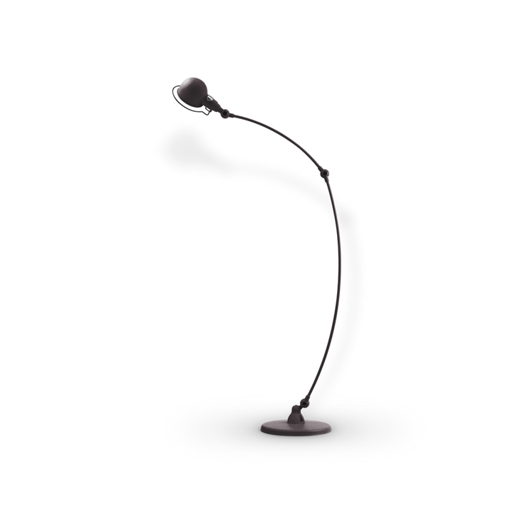 Signal Curved Arm Floor Lamp - SIC843 - Jielde - Floor Lamps - Glossy - Black - RAL9011 - HORNE