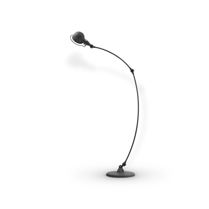 Signal Curved Arm Floor Lamp - SIC843 - Jielde - Floor Lamps - Glossy - Hammered Black - HORNE
