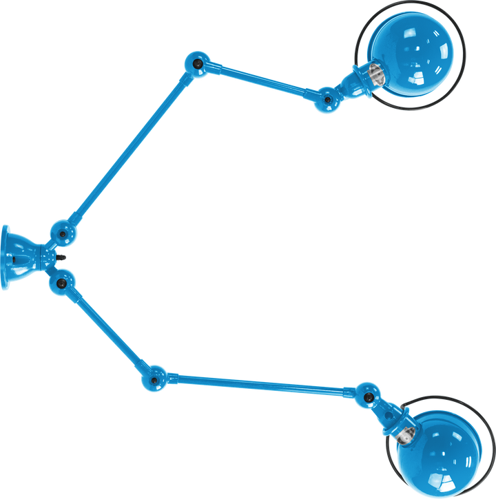 Loft Double - Arm Ceiling Light - SKY4224 - Jielde - Ceiling Lights - Glossy - Blue - RAL5012 - HORNE