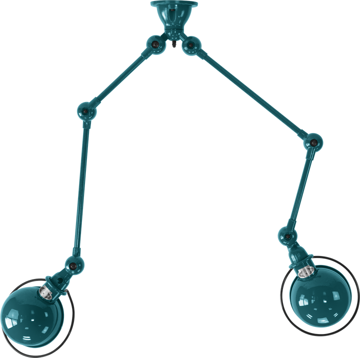 Loft Double - Arm Ceiling Light - SKY4224 - Jielde - Ceiling Lights - Glossy - Ocean Blue - RAL5020 - HORNE