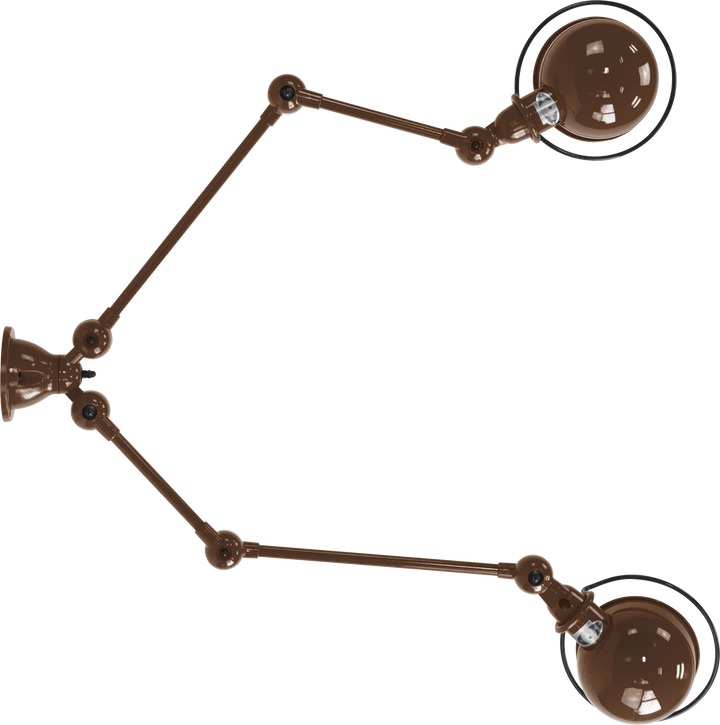 Loft Double - Arm Ceiling Light - SKY4224 - Jielde - Ceiling Lights - Glossy - Chocolate - RAL8017 - HORNE